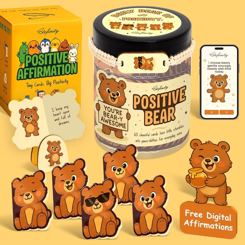 STOFINITY Cute Bear Gifts For Women - High School Graduation Gifts For Boy, Positive Affirmation Cards For Teens Girl, Christmas Gift Baskets Ideas For Friend, Coworkers, Funny Sister Birthday Gift - Image 1